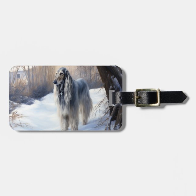 Afghan Hound Let It Snow Christmas  Luggage Tag (Front Horizontal)
