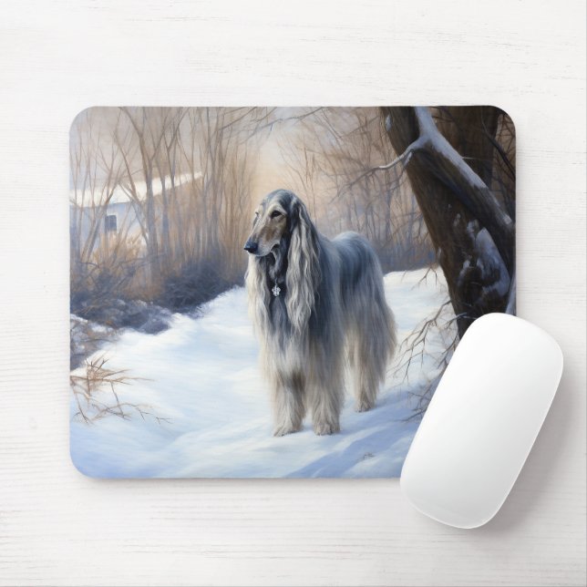 Afghan Hound Let It Snow Christmas  Mouse Pad (With Mouse)