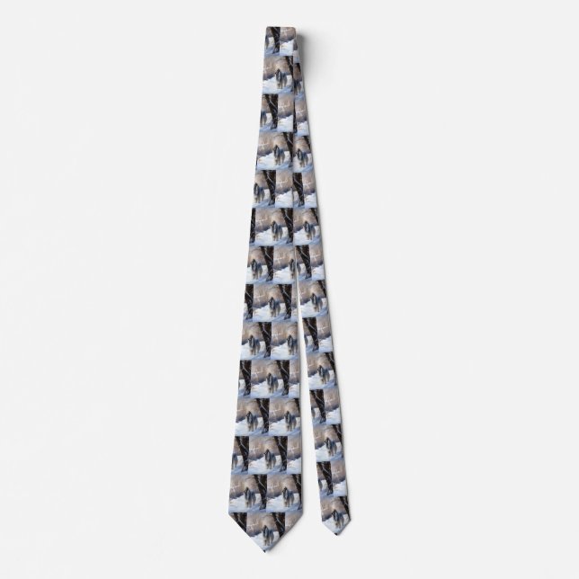 Afghan Hound Let It Snow Christmas  Neck Tie (Front)
