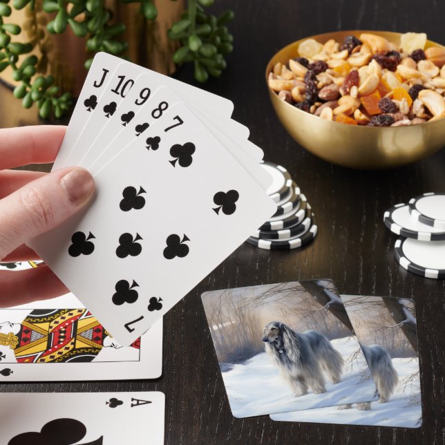 Afghan Hound Let It Snow Christmas  Poker Cards (In Situ)