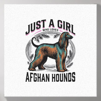 Afghan Hound Lover Vintage Dog Mom Shirt Design_1 Canvas Photo Tile