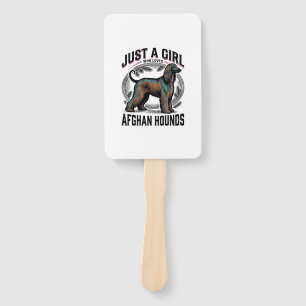 Afghan Hound Lover Vintage Dog Mom Shirt Design_1 Hand Fan