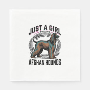 Afghan Hound Lover Vintage Dog Mom Shirt Design_1 Napkins