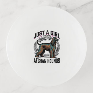 Afghan Hound Lover Vintage Dog Mom Shirt Design_1 Trinket Tray