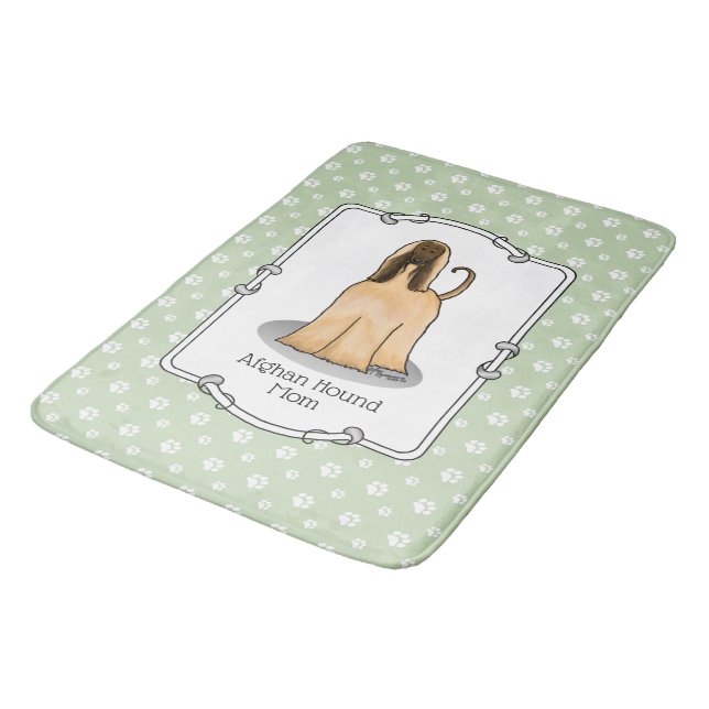 Afghan Hound Mom Afghan Mom (fawn) Cute Dog Mom Bath Mat (Angled)