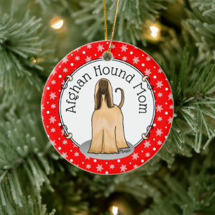 Afghan Hound Mom Afghan Mom (fawn) Cute Dog Mom Ceramic Ornament