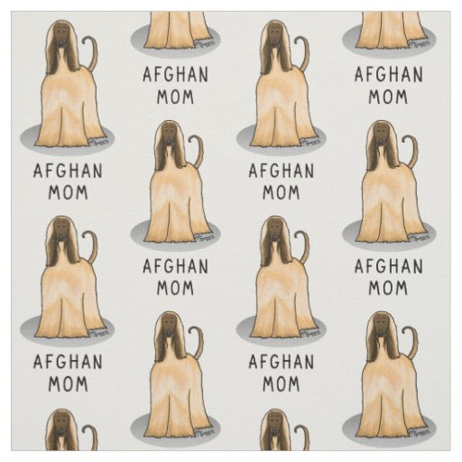 Afghan Hound Mom Afghan Mom (fawn) Cute Dog Mom Fabric