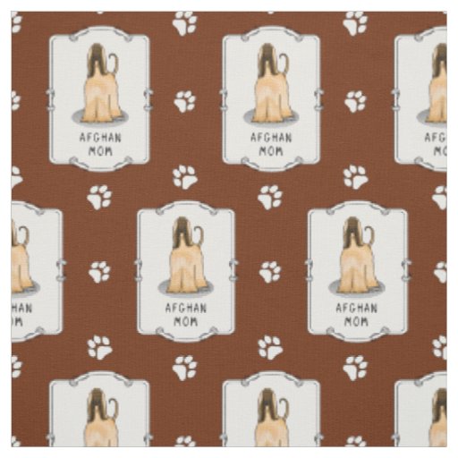 Afghan Hound Mom Afghan Mom (fawn) Cute Dog Mom Fabric