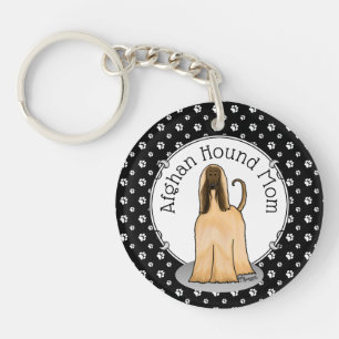 Afghan Hound Mom Afghan Mom (fawn) Cute Dog Mom Keychain