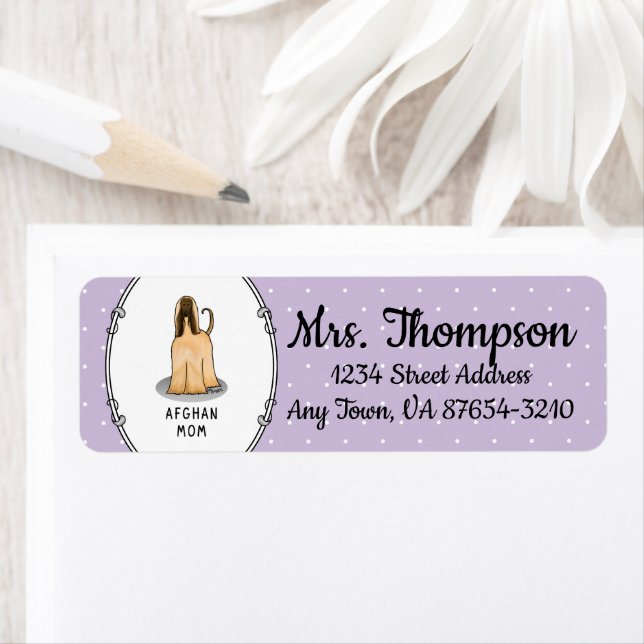 Afghan Hound Mom Afghan Mom (fawn) Cute Dog Mom Label (Insitu)