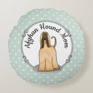 Afghan Hound Mom Afghan Mom (fawn) Cute Dog Mom Round Pillow