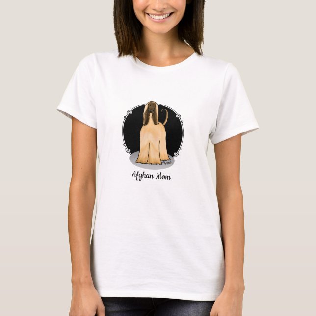 Afghan Hound Mom Afghan Mom (fawn) Cute Dog Mom T-Shirt (Front)