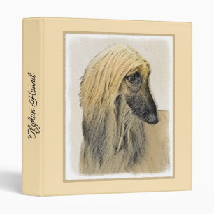 Afghan Hound Painting - Cute Original Dog Art 3 Ring Binder
