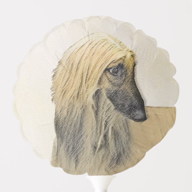 Afghan Hound Painting - Cute Original Dog Art Balloon (Front)