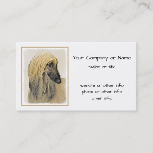 Afghan Hound Painting _ Cute Original Dog Art Business Card