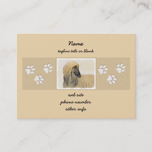 Afghan Hound Painting _ Cute Original Dog Art Business Card