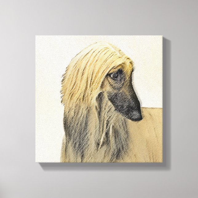 Afghan Hound Painting - Cute Original Dog Art Canvas Print (Front)