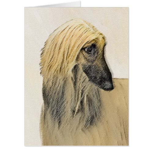 Afghan Hound Painting _ Cute Original Dog Art Card