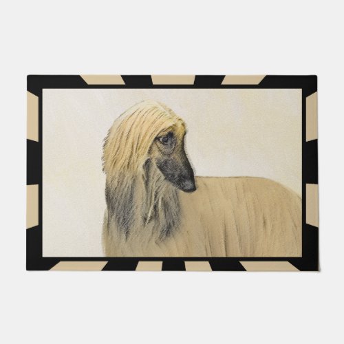 Afghan Hound Painting _ Cute Original Dog Art Doormat