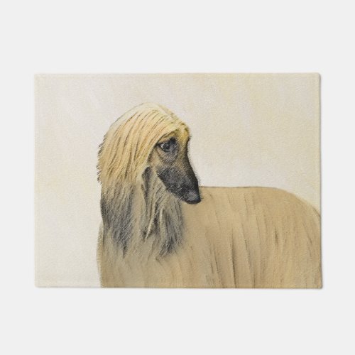 Afghan Hound Painting _ Cute Original Dog Art Doormat