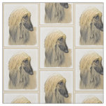 Afghan Hound Painting - Cute Original Dog Art Fabric