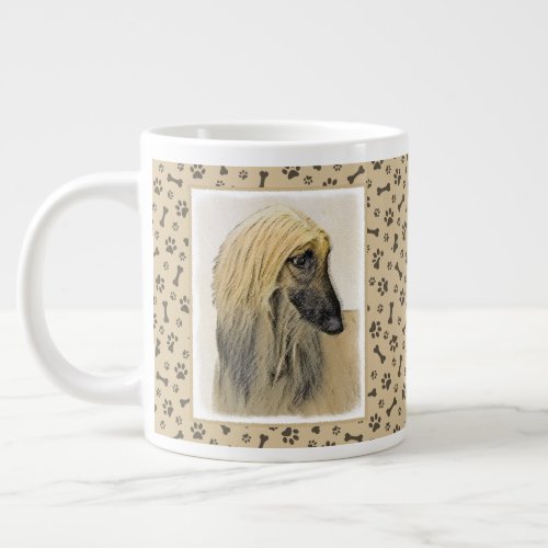 Afghan Hound Painting _ Cute Original Dog Art Giant Coffee Mug