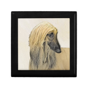 Afghan Hound Painting - Cute Original Dog Art Gift Box