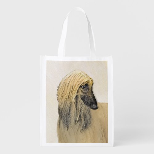 Afghan Hound Painting _ Cute Original Dog Art Grocery Bag