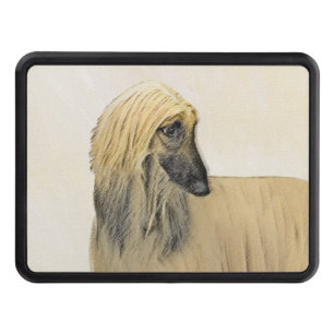 Afghan Hound Painting - Cute Original Dog Art Hitch Cover