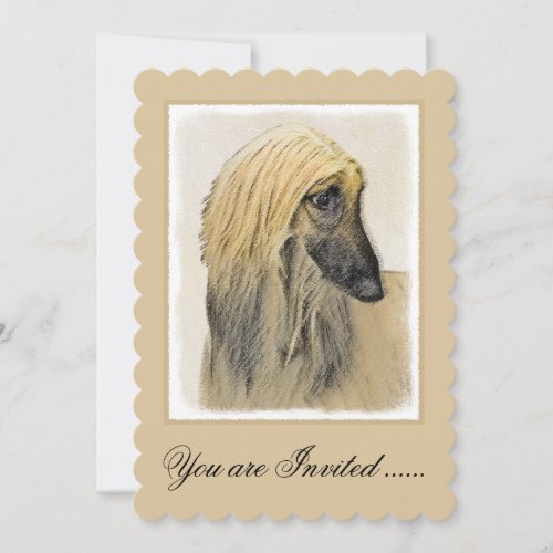 Afghan Hound Painting _ Cute Original Dog Art Invitation