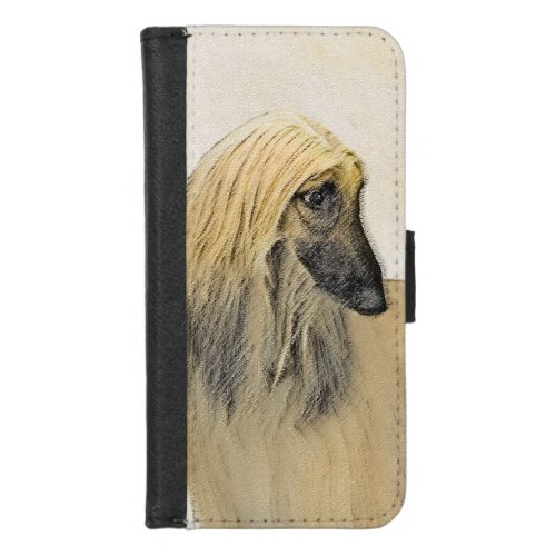 Afghan Hound Painting _ Cute Original Dog Art iPhone 87 Wallet Case