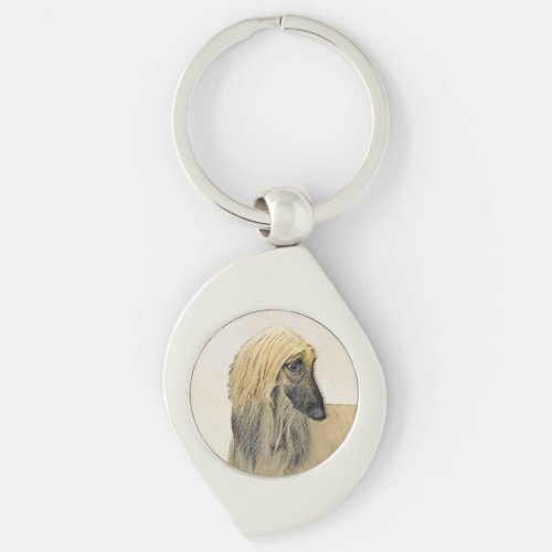 Afghan Hound Painting _ Cute Original Dog Art Keychain