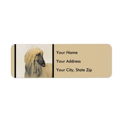 Afghan Hound Painting _ Cute Original Dog Art Label