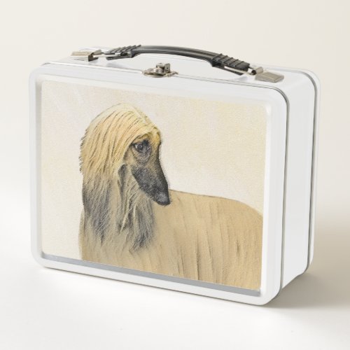Afghan Hound Painting _ Cute Original Dog Art Metal Lunch Box