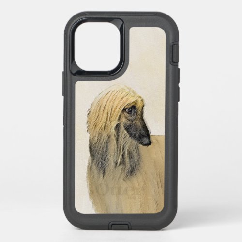 Afghan Hound Painting _ Cute Original Dog Art OtterBox Defender iPhone 12 Case