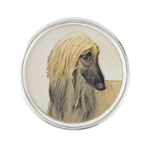 Afghan Hound Painting _ Cute Original Dog Art Pin