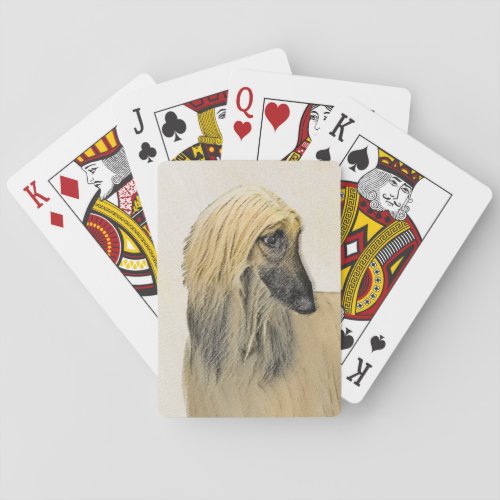 Afghan Hound Painting _ Cute Original Dog Art Playing Cards