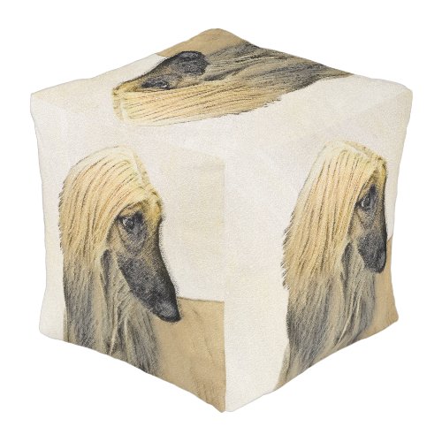 Afghan Hound Painting _ Cute Original Dog Art Pouf