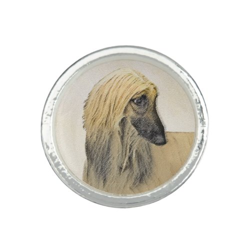 Afghan Hound Painting _ Cute Original Dog Art Ring