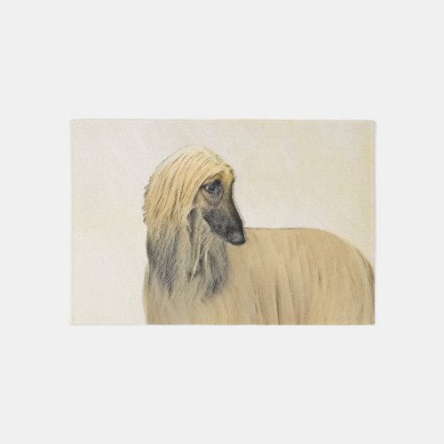 Afghan Hound Painting _ Cute Original Dog Art Rug