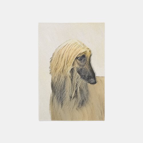 Afghan Hound Painting _ Cute Original Dog Art Rug