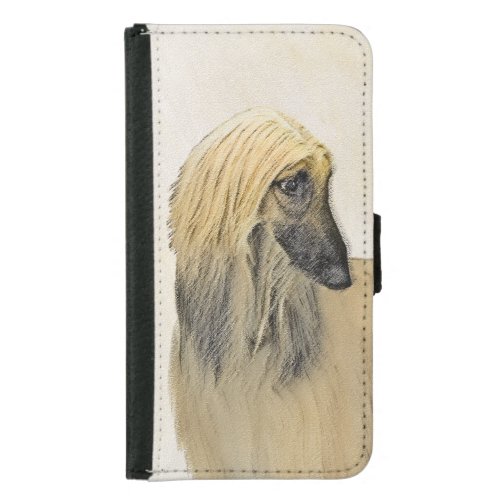 Afghan Hound Painting _ Cute Original Dog Art Samsung Galaxy S5 Wallet Case