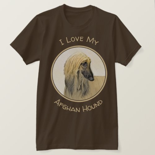 Afghan Hound Painting _ Cute Original Dog Art T_Shirt