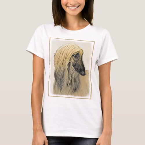 Afghan Hound Painting _ Cute Original Dog Art T_Shirt