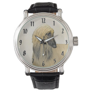 Afghan Hound Painting - Cute Original Dog Art Watch