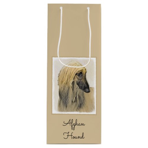 Afghan Hound Painting _ Cute Original Dog Art Wine Gift Bag