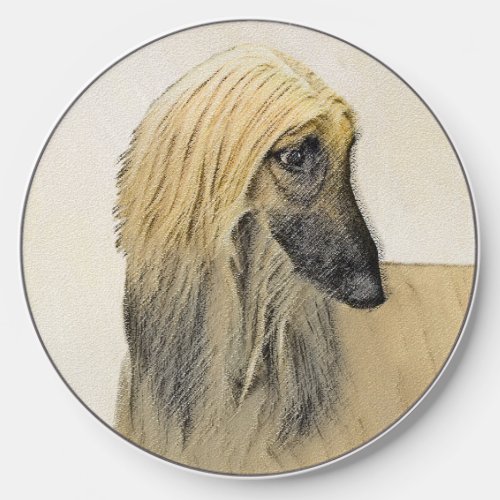 Afghan Hound Painting _ Cute Original Dog Art Wireless Charger