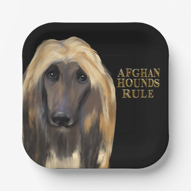 AFGHAN HOUND   PAPER PLATES (Front)