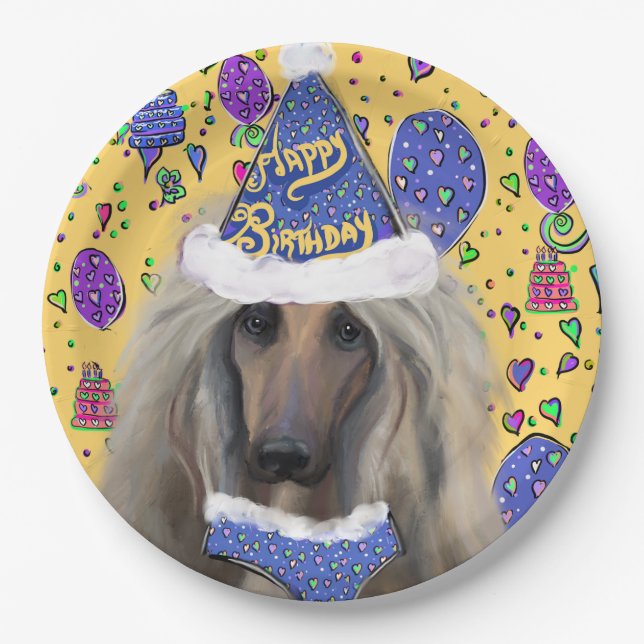 AFGHAN HOUND PAPER PLATES (Front)