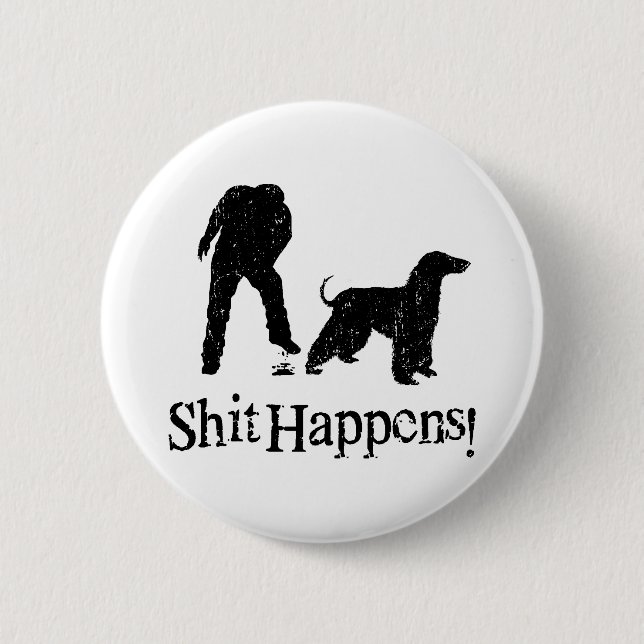 Afghan Hound Pinback Button (Front)